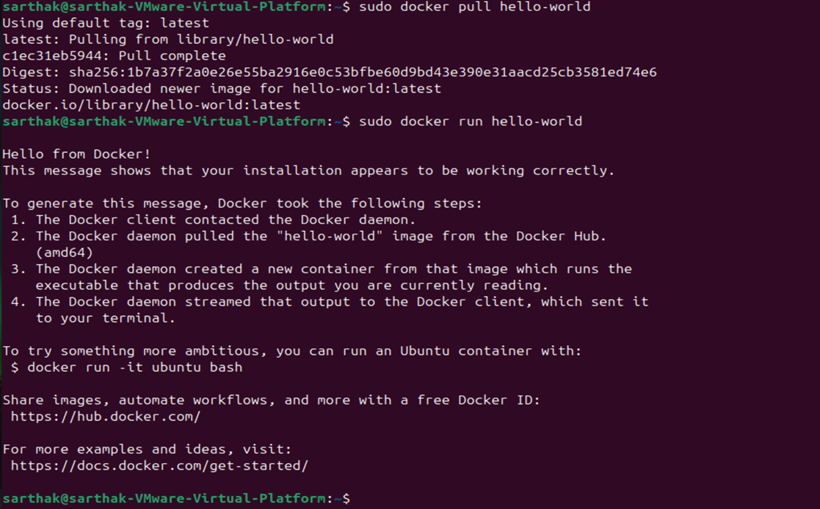 Docker Hello World container